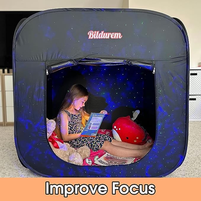 Sensory Tent for Children with Autism, ADHD, SPD - Calm Corner Helps Children Relax, Reduce Anxiety and Improve Concentration - Portable Pop-Up Blackout Play Tent with Travel Bag
