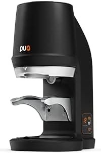 PUQPress Q1 Automatic Coffee Tamper, Commercial Grade Espresso Tamper, Tamps Perfectly Flat & Level, Adjustable Pressure, Up To 300 Tamps Per Day, Nonstick Coating, (BLACK)